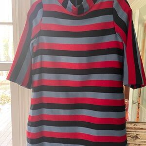Lauren Moffatt Striped Dress- Red, Blue and Black